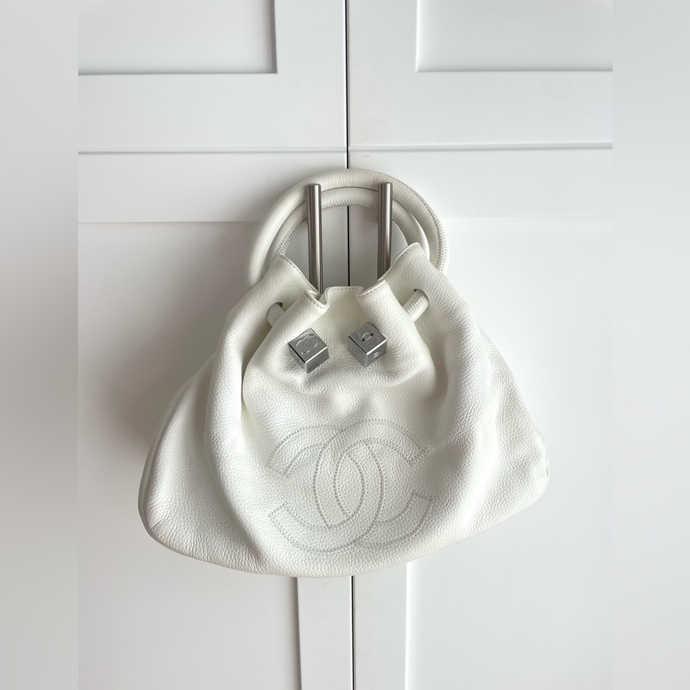 CHANEL BRAND NEW “Dice Handbag” White Leather